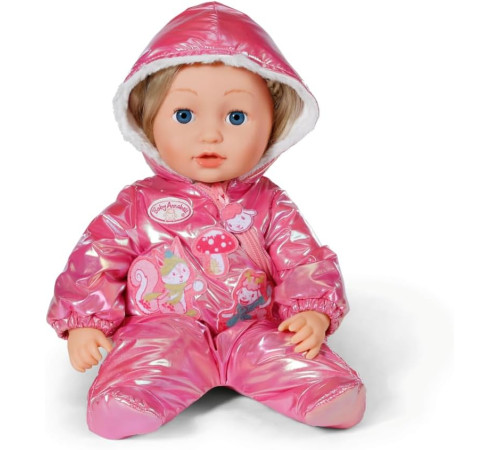 zapf creation 709597 salopetă de iarnă baby annabell roz metalizat (43 cm)