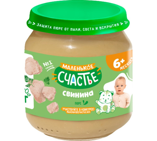 "Маленькое счастье" Пюре Свинина 80 гр. (6м+)