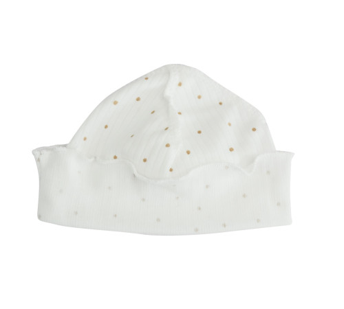 Детская одежда в Молдове minikin 242990337 Шапочка "simply" (р.37) молочный в точечку 