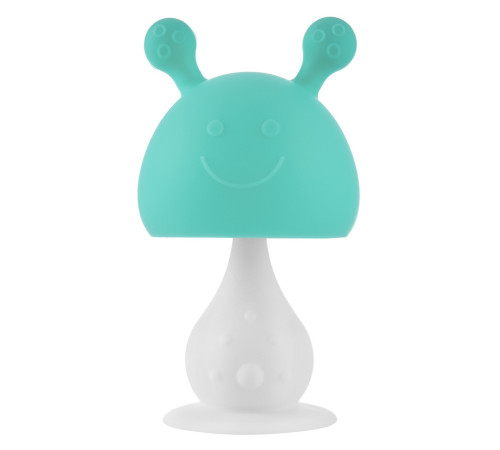  roxy rst-001-b jucărie dentiție din silicon și zornăitoare "ciupercă" cu lănțișor și husă (menta)