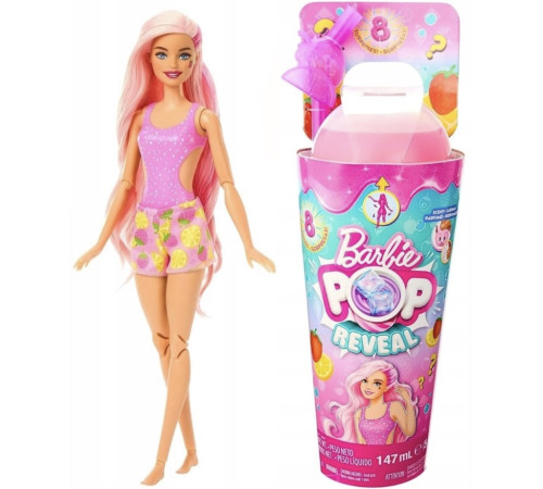  barbie hnw41 păpușa “pop reveal: limonadă de căpșuna”