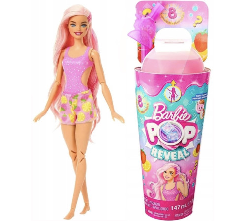 barbie hnw41 păpușa “pop reveal: limonadă de căpșuna”