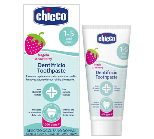chicco pastă de dinți "căpșuni" cu fluor (1-5 ani) 50 ml.