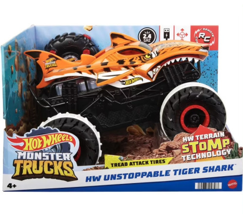 hot wheels hgv87 mașină monster trucks „tiger” cu telecomanda 