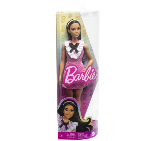 barbie hjt06 papusa "fashionista" in rochie in carouri