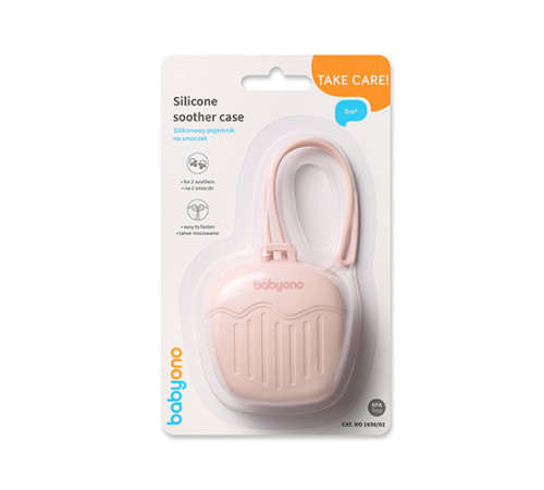 babyono-19632 Силиконовый контейнер для пустышки 1656/02 (розовый)