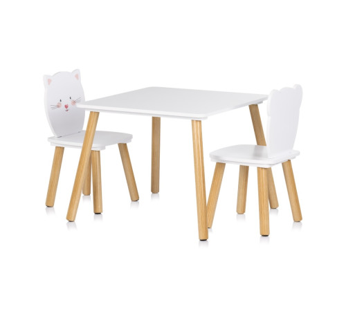  chipolino diwh02440323 masă și două scaune din mdf "ursuleț și pisicuță"
