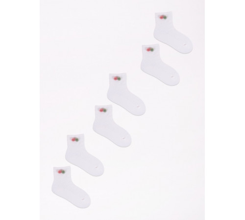  yoclub skc/3d-apl10 Носочки для девочки с помпонами (р. 23-26) белый