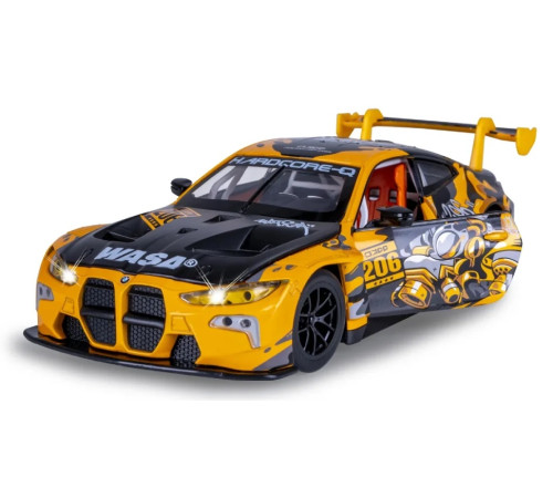  68296a Металлическая машинка 1:24 bmw m4 gt3 со светом и звуком