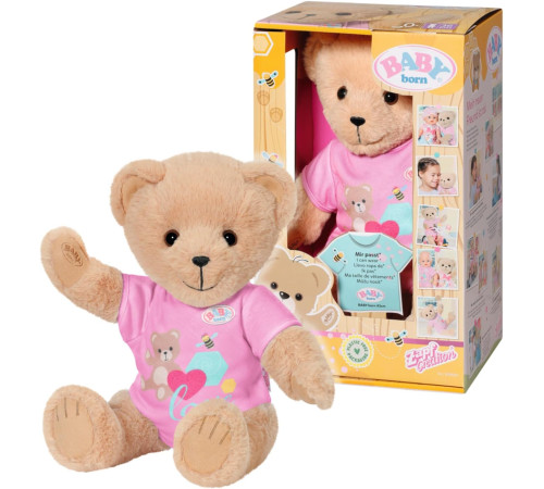 Детский магазин в Кишиневе в Молдове zapf creation 835609 Мягкая игрушка "Мишка baby born" розовый