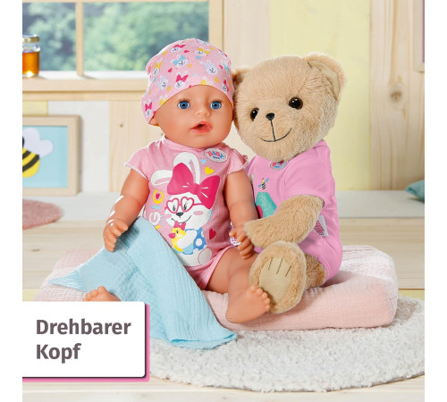 zapf creation 835609 jucărie moale "bear baby born" roz