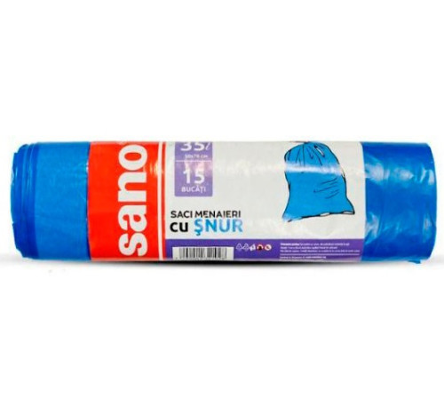 Sano Saci menajeri cu șnur (35 l) 15 buc. 321928 Produse chimice de uz casnic in Moldova sano saci menajeri cu șnur (35 l) 15 buc. 321928