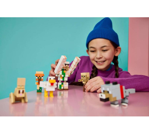 lego minecraft 21592 constructor "atac &icirc;n deșert cu un jocheu de găini" (428 el.)