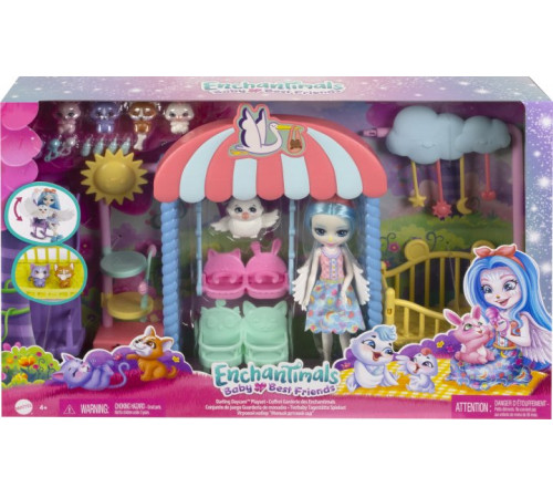 enchantimals hlh23 set de joc "prieteni-bebe – creșă pentru animale"