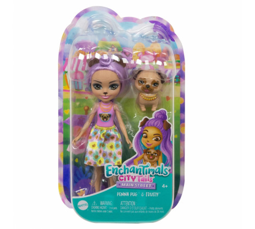 enchantimals hkn11 păpușa "mops penny"