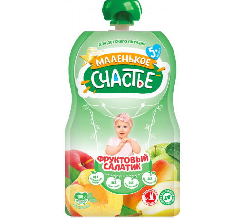 "Маленькое счастье" piure salata din fructe (5 luni +) 90 gr.