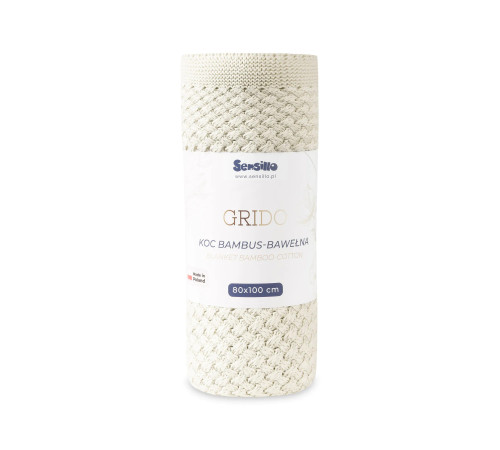 sensillo-43481 pătură tricotată din bambus pentru copii "grido" (80x100 cm) warm beige