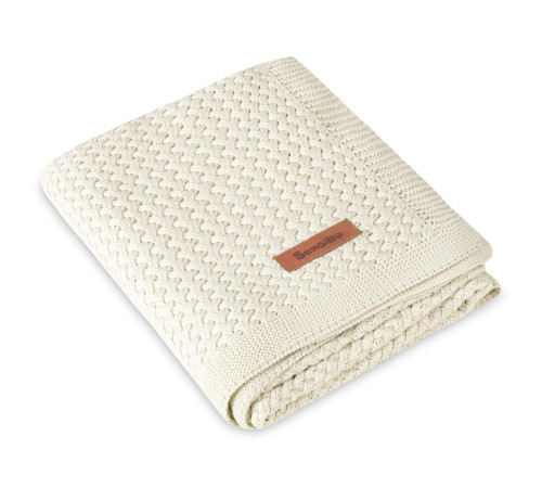  sensillo-43481 pătură tricotată din bambus pentru copii "grido" (80x100 cm) warm beige