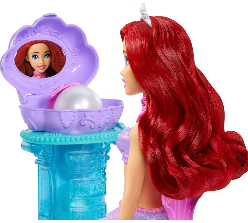 disney princess jbf86 păpușa "ariel" cu măsuță de toaletă sidef