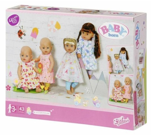  zapf creation 829424 set haine pentru păpuși "baby born deluxe 4 anotimpuri" (43 cm.)