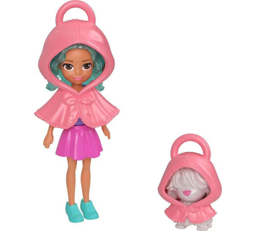 polly pocket jkr46 păpușă breloc cu accesorii (7,5 cm) &icirc;n sort.