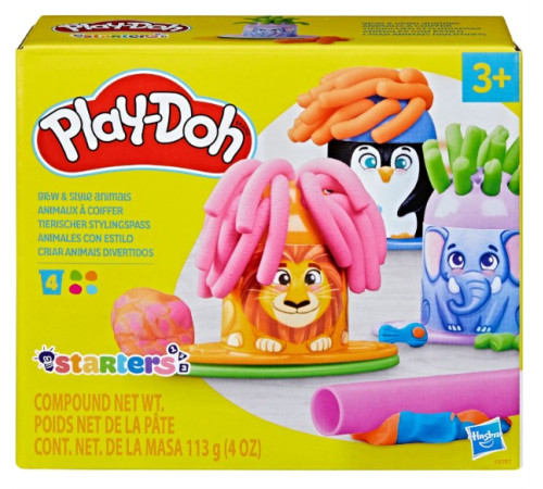  play-doh f8787 set de modelat "crește și coafează: animale"