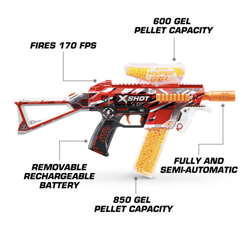 zuru 36621 blaster cu bile gel x-shot hyper gel medium (10 000 bile)