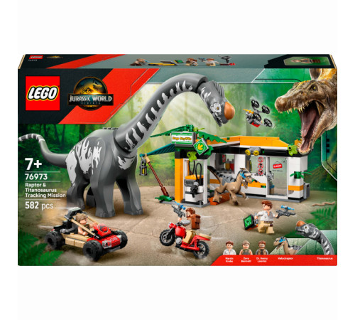 Lego Jurassic World 76973 Constructor "Misiune de urmărire a raptorului și titanozaurului" (582 buc.)  lego jurassic world 76973 constructor "misiune de urmărire a raptorului și titanozaurului" (582 buc.)
