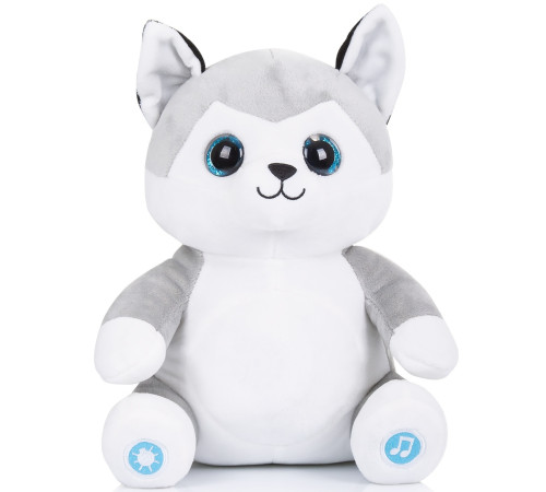  chipolino Плюшевая музыкальная игрушка с ночником "huskey" pil02301husk