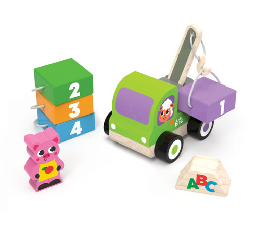 kids hits kh20/015 constructor din lemn "macara" (7 el.)