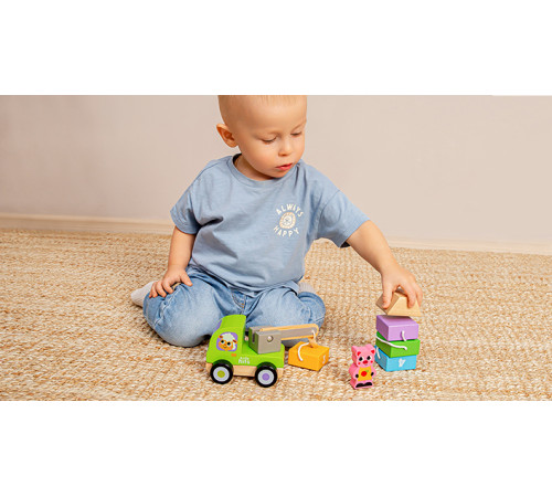 kids hits kh20/015 constructor din lemn "macara" (7 el.)
