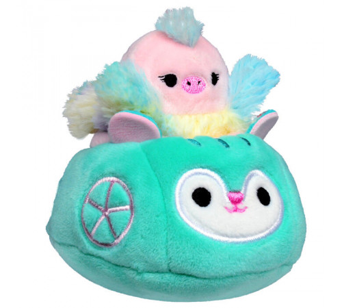 squishmallows sqm0020 Игрушка "Плюшевый герой в машинке" в асс.