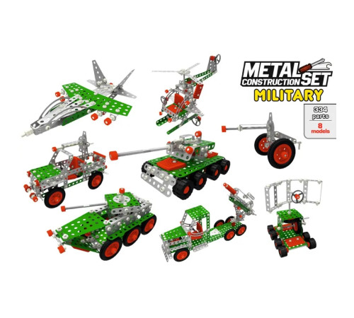 technok 3862 constructor din metal "militar" (334 el)