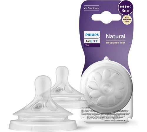 avent scy964/02 tetina din silicon "natural" (3 m+) 2 buc.