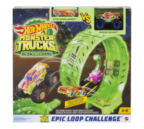 hot wheels hbn02 set de joc "monster trucks: glow in the dark"