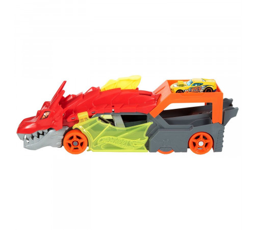 hot wheels gtk42 camion "angry dragon" cu depozitare pentru mașini