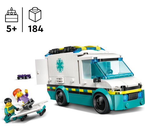 lego city 60451 Конструктор "Скорая помощь" (184 дет.)