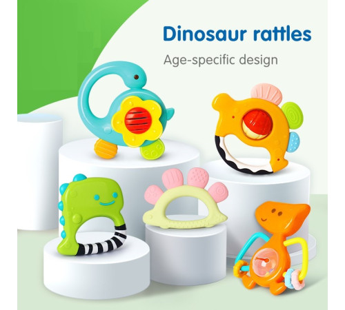 hola toys 1109 Набор из 5 погремушек "Дино"