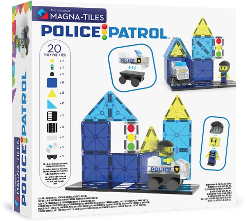 magna-tiles 252020mt Магнитный конструктор "Полицейский патруль" (20 дет.)