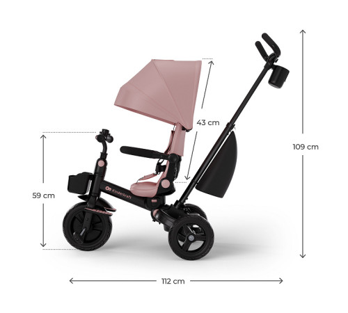 kinderkraft Трицикл aveo 2 plus (розовый)