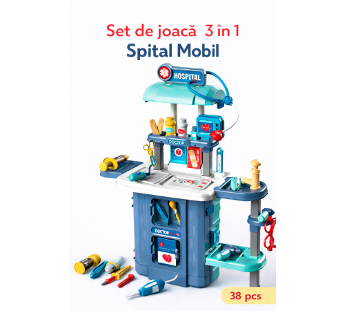  chipolino dipk002434ds set de joacă 3 &icirc;n 1 "spital mobil" (38 piese)