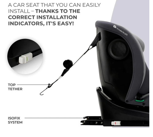 kinderkraft Автокресло i-grow i-size гр. 1/2/3 (61-105 см.) серый