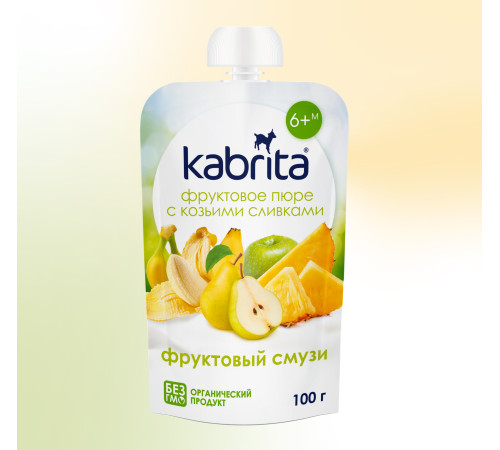 kabrita piure cu frișсă de capra "amestec de fructe" (6 m +) 100 gr.