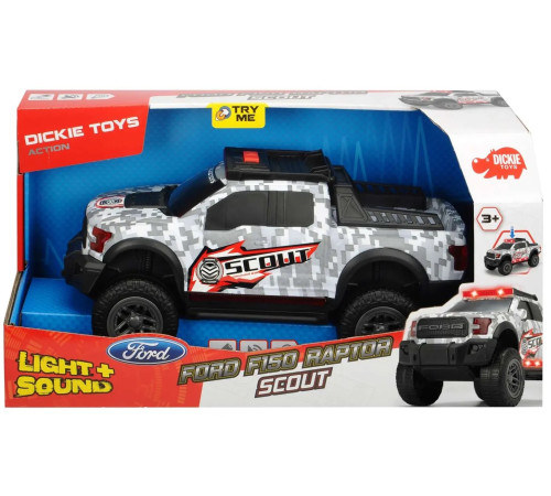 dickie 3756000 Машинка "dickie scout ford f150 raptor" со светом и звуком (33 см.)