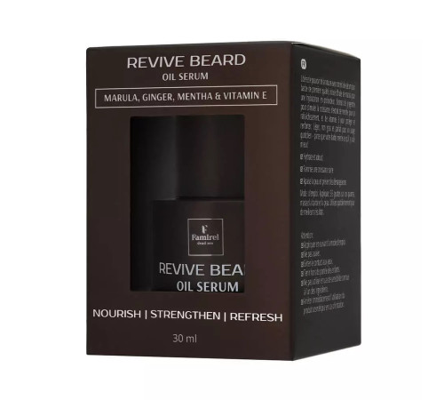 famirel men ser de barbă cu ulei de marula, ghimbir, mentă și vitamina e (30 ml) 084895