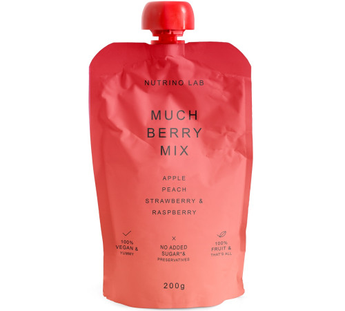 nutrino lab piure "much berry mix" măr-piersici-căpșuni-zmeură (200 gr.)