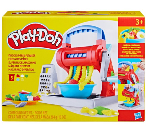  play-doh e7776 set de creativitate cu plastilină "petrecerea cu tăiței"