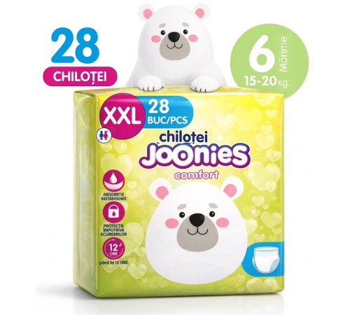  joonies comfort scutece-chilotei xxl (15-20 kg) 28 buc.