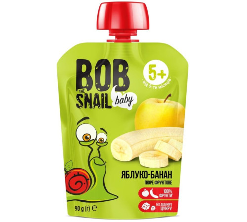 Bob Snail Piure Mere-Banane (5 luni+) 90 gr.   bob snail piure mere-banane (5 luni+) 90 gr.