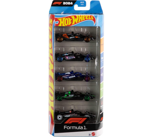 hot wheels jgf58 Набор базовых болидов Формулы 1 (5 шт.)